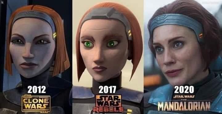 Bo Katan en The Mandalorian y Star Wars Rebels